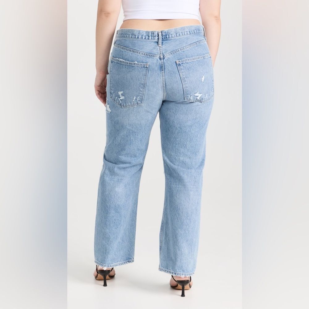 Agolde 90’s Mid Rise Loose Fit Distressed Denim Jeans Size 23 - Picture 16 of 16